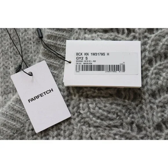 b+ab Women's Size Small Gray Layered Knit Jumper V-Neck Pullover Sweater $395 - Picture 8 of 11